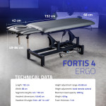 Habys Fortis 4 ERGO Κρεβάτι Μασάζ και Φυσικοθεραπείας Γκρι με Μεταλλικό σκελετό 192x68εκ.